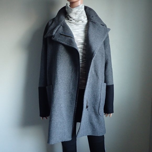 Madewell Jackets & Blazers - Madewell City Grid Color Block Black Gray Coat 12